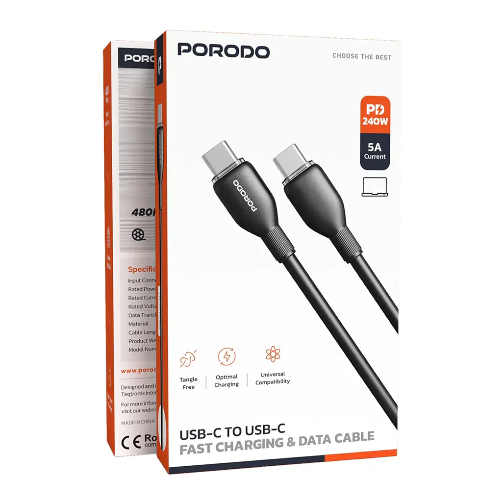 Porodo USB-C to USB-C Fast Charging & Data Cable - Image 3