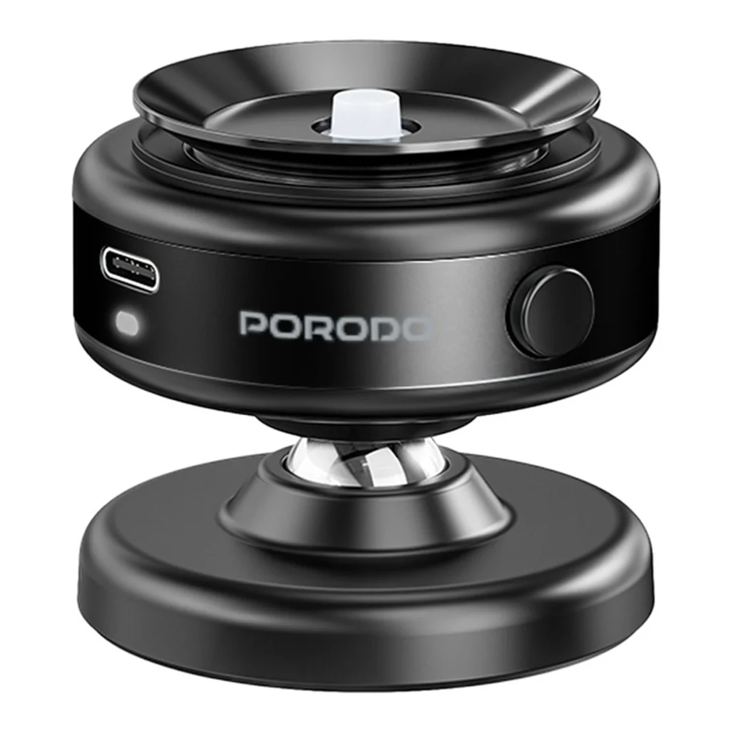 Porodo Vacuseal Magsafe Magnetic Phone Mount - Black | Strong Suction, Adjustable Viewing, One-Hand Operation - Image 2