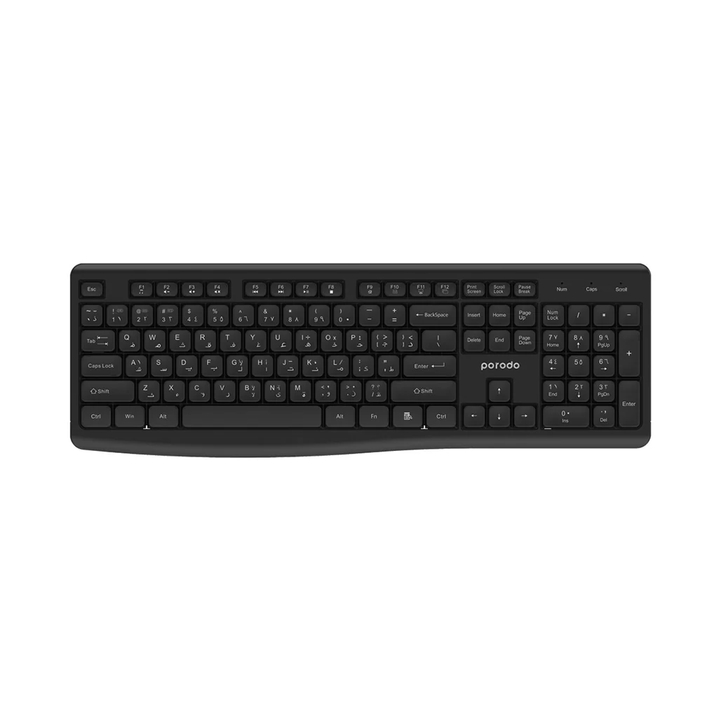 Porodo Dual Mode Wireless Keyboard and Mouse Set – Black | PD-W24KBM-BK - Image 2