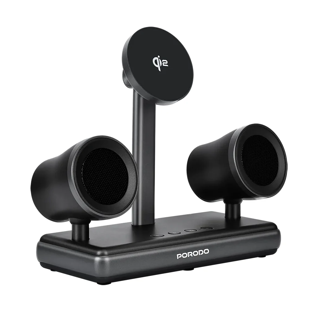 Porodo Wireless Speaker Charging Dock – 15W Fast Charger with Dual HiFi Speakers - Image 3