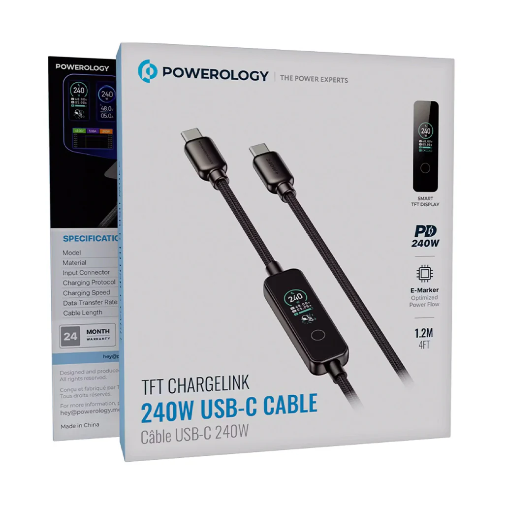 Powerology 240W C to C cable with TFT Display - Image 2