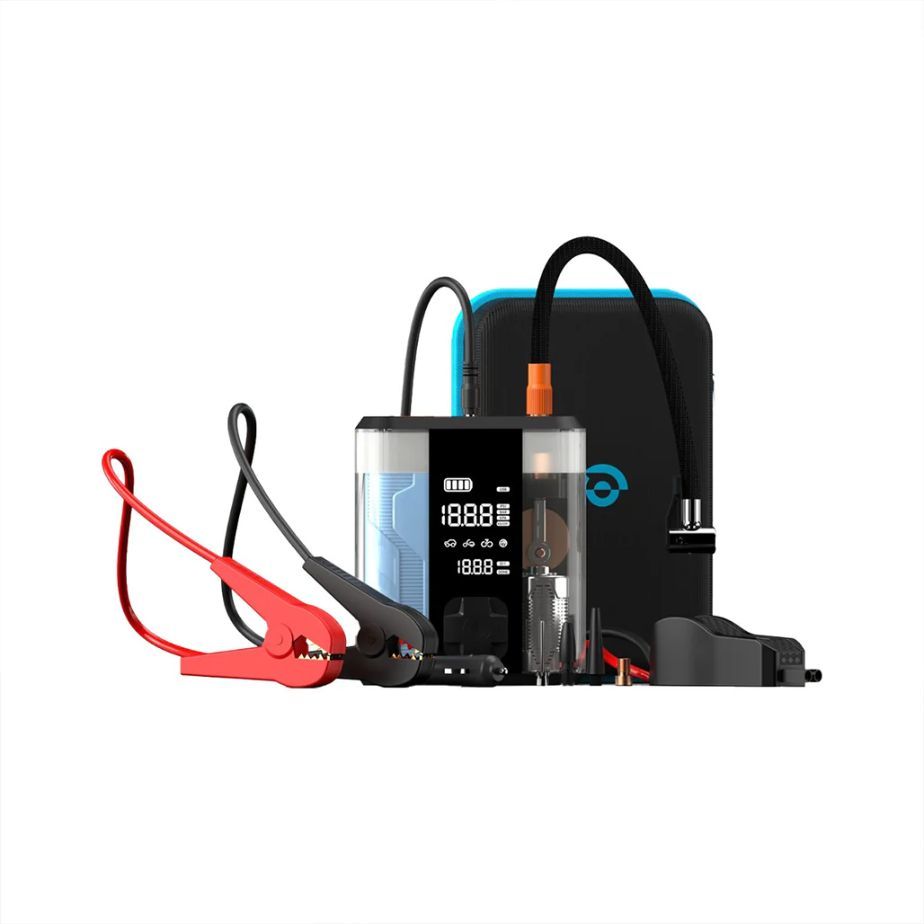 Powerology 8800mAh Jump Start Air Compressor - Transparent - Image 3
