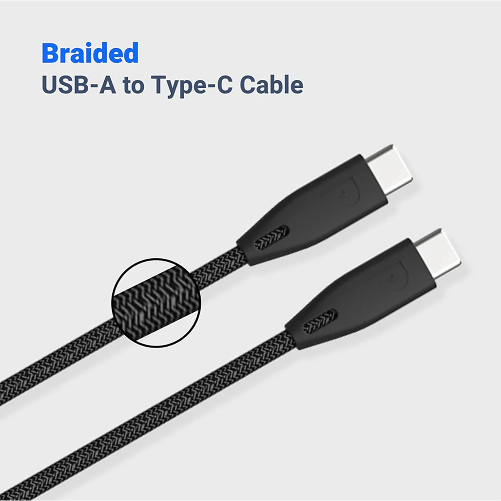 Powerology Braided USB-C to USB-C Cable - 2m / 6.6ft - Image 3