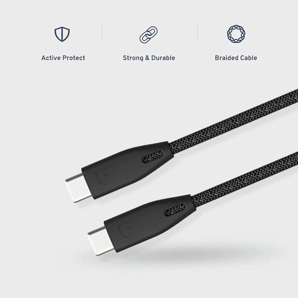Powerology Braided USB-C to USB-C Cable - 2m / 6.6ft - Image 5