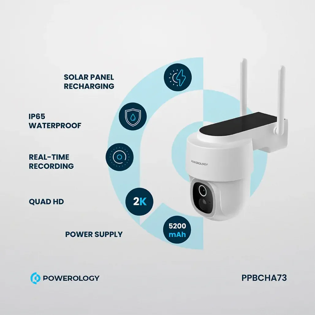 Powerology Built-In Solar Pan & Tilt Outdoor Camera - Image 2