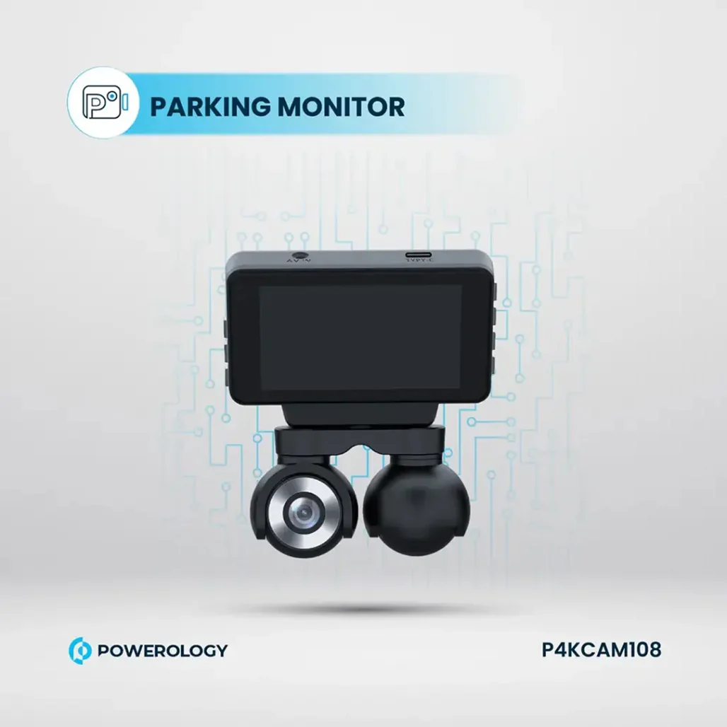 Powerology Dual Lens 4K Dash Camera with Night Vision & Parking Monitor – Black - Image 4