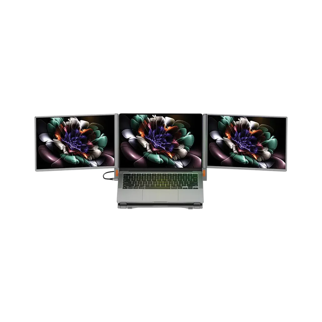 Powerology Portable Dual Screen Monitor - Gray