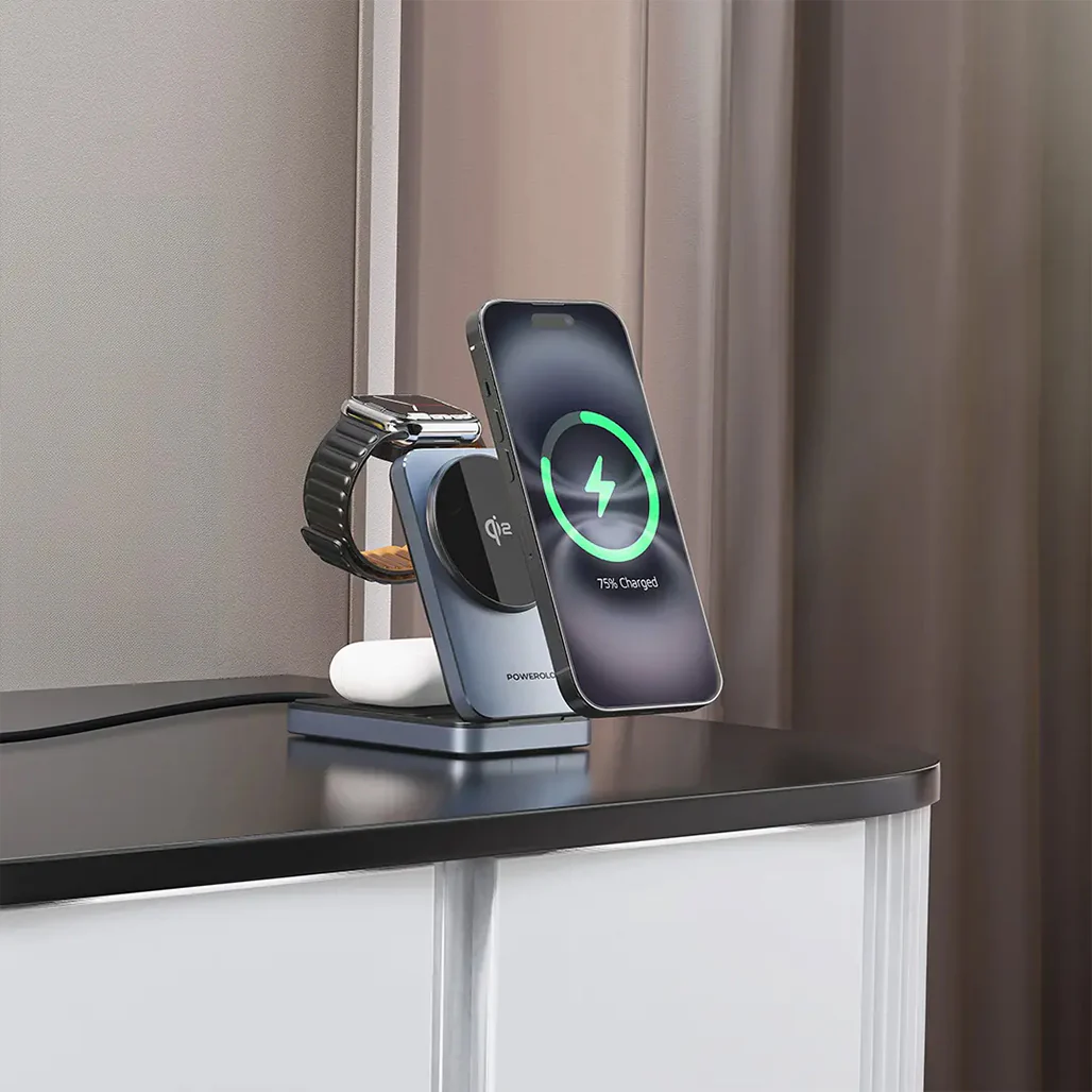 Powerology Qi2 Fast Charging Multi-Device Hub – Compact Wireless Charger for Apple Devices - Image 11