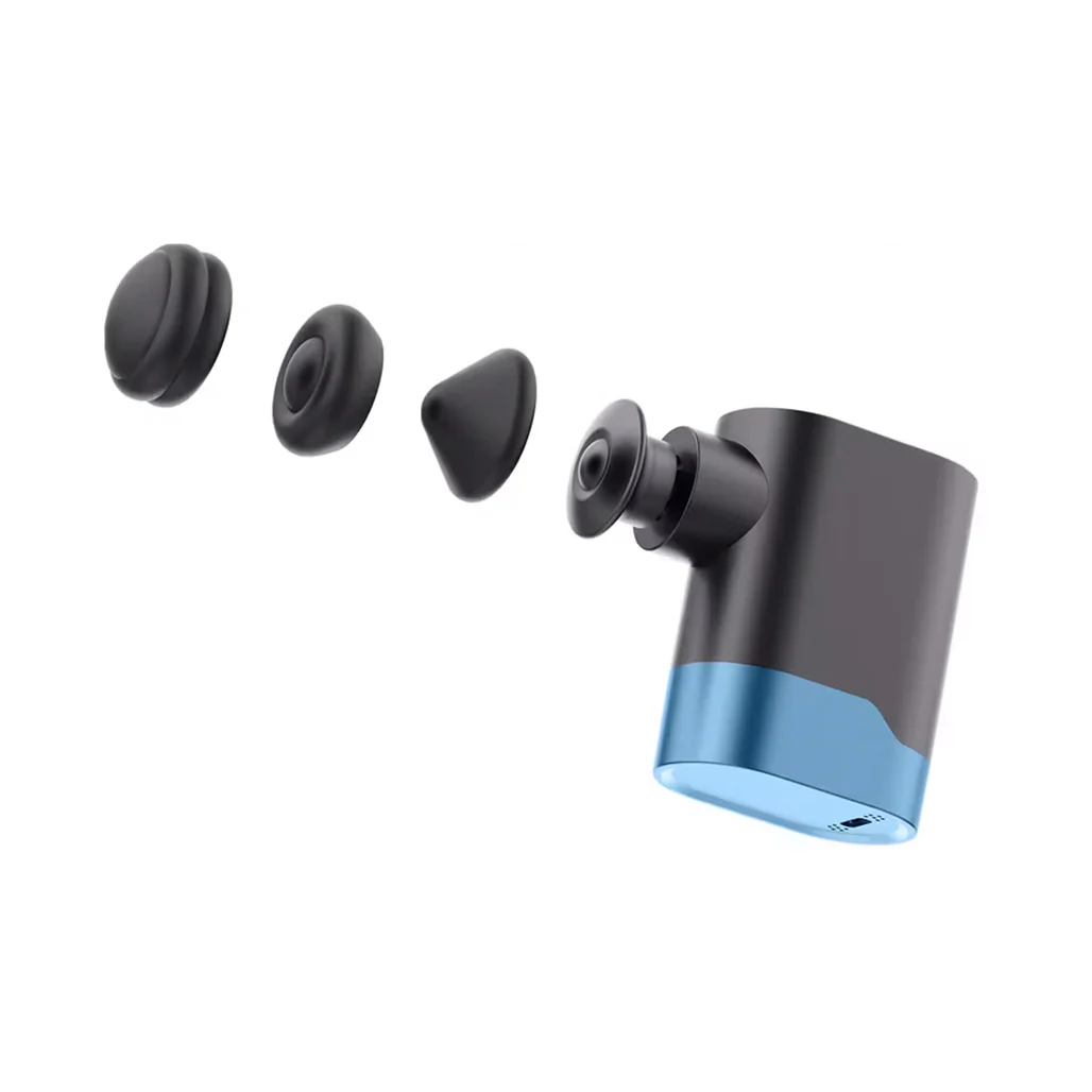 Powerology Ultra-Mini Portable Massage Gun – 5 Attachments, 3 Speeds, Quiet Design, USB-C Charging, 750mAh Battery, 4.5-Hour Runtime – Black - Image 2
