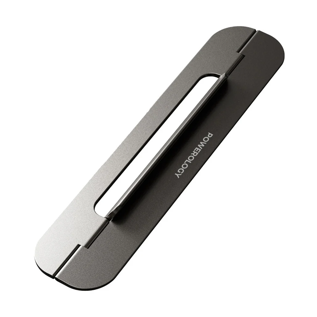 Powerology Ultra-Thin Aluminum Laptop Stand – 3mm Foldable, Lightweight & Portable for 15” Devices