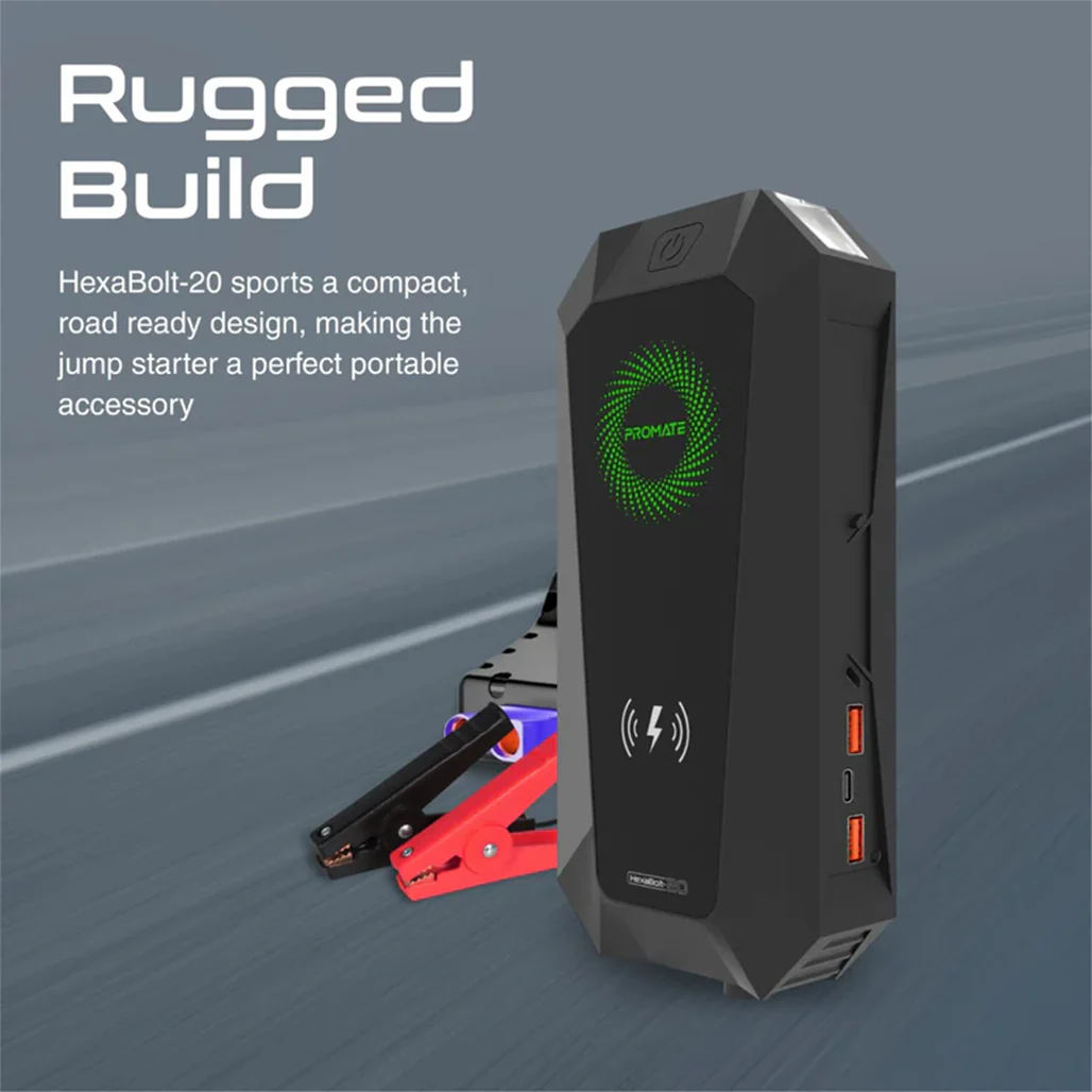 Promate 1500A/12V Car Jump Starter Power Bank - Image 3