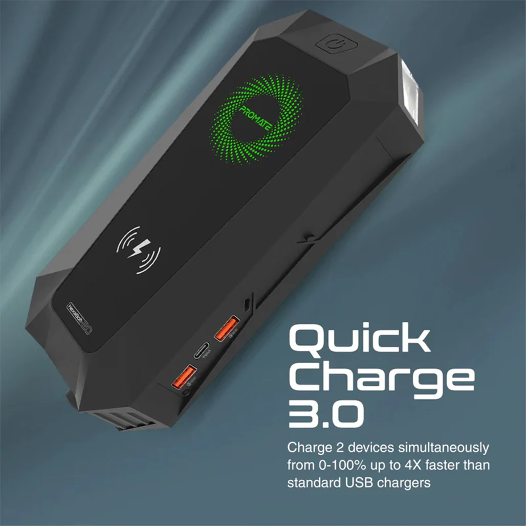 Promate 1500A/12V Car Jump Starter Power Bank - Image 6
