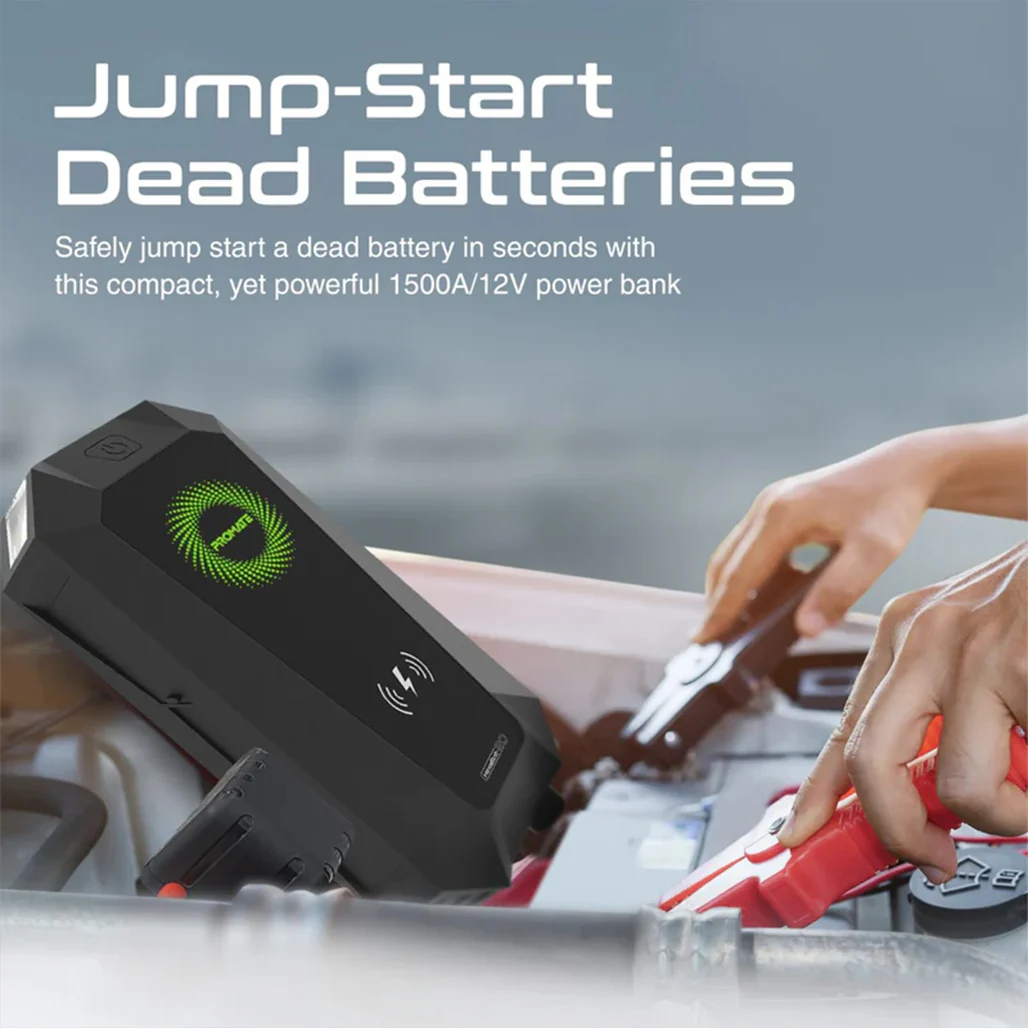 Promate 1500A/12V Car Jump Starter Power Bank - Image 7