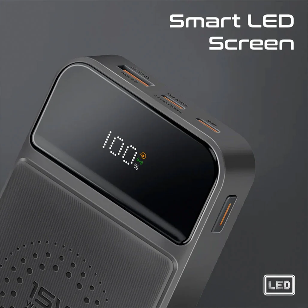 Promate AuraTorq-20 Ultra Slim 15W Wireless Charging Power Bank | 20W PD & QC3.0 Fast Charger - Image 3