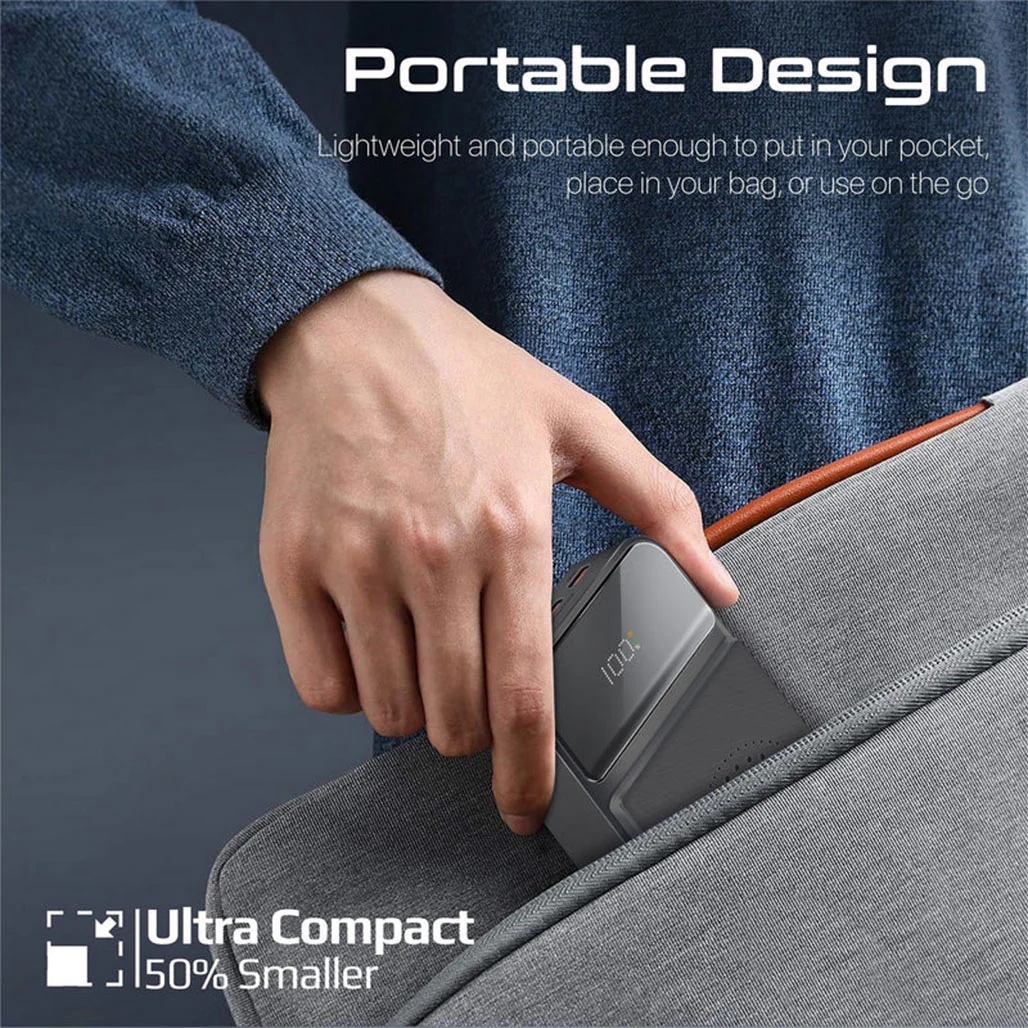 Promate AuraTorq-20 Ultra Slim 15W Wireless Charging Power Bank | 20W PD & QC3.0 Fast Charger - Image 4
