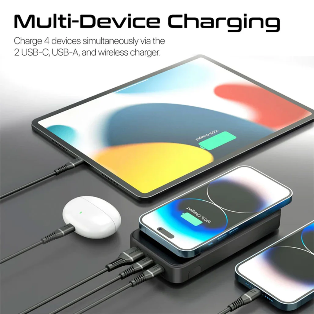 Promate AuraTorq-20 Ultra Slim 15W Wireless Charging Power Bank | 20W PD & QC3.0 Fast Charger - Image 7