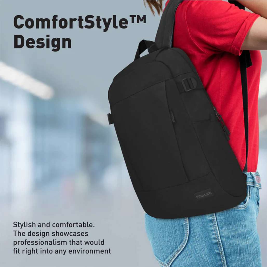 Promate Birger 15.6" ComfortStyle™ Laptop Backpack - Image 6