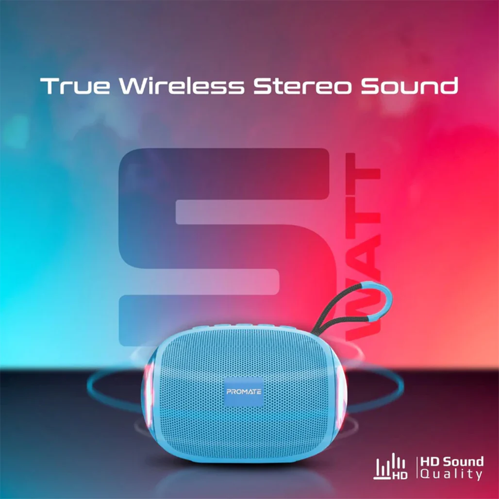 Promate Capsule-3 LumiFlux - Wireless Speaker - Blue - Image 3