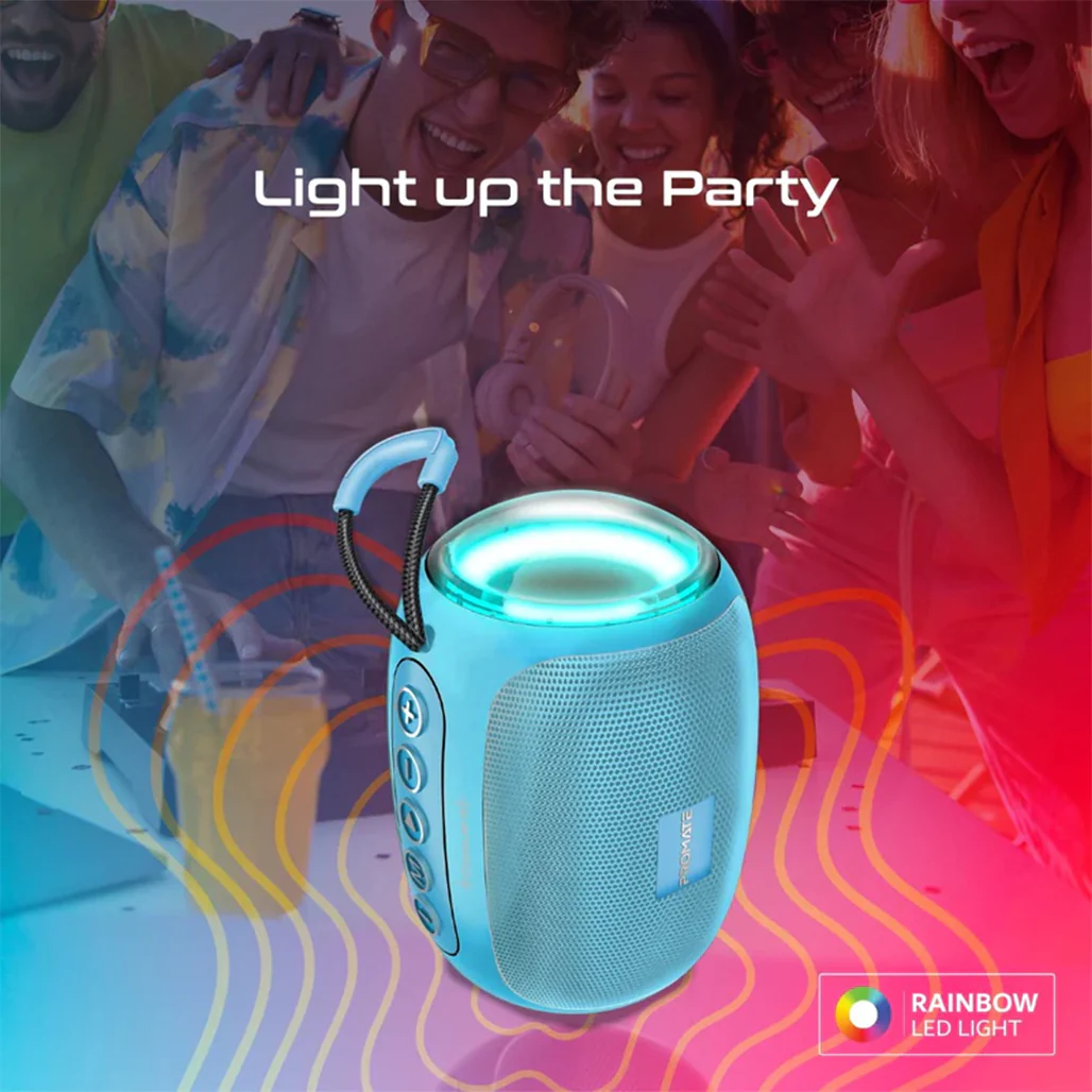 Promate Capsule-3 LumiFlux - Wireless Speaker - Blue - Image 4