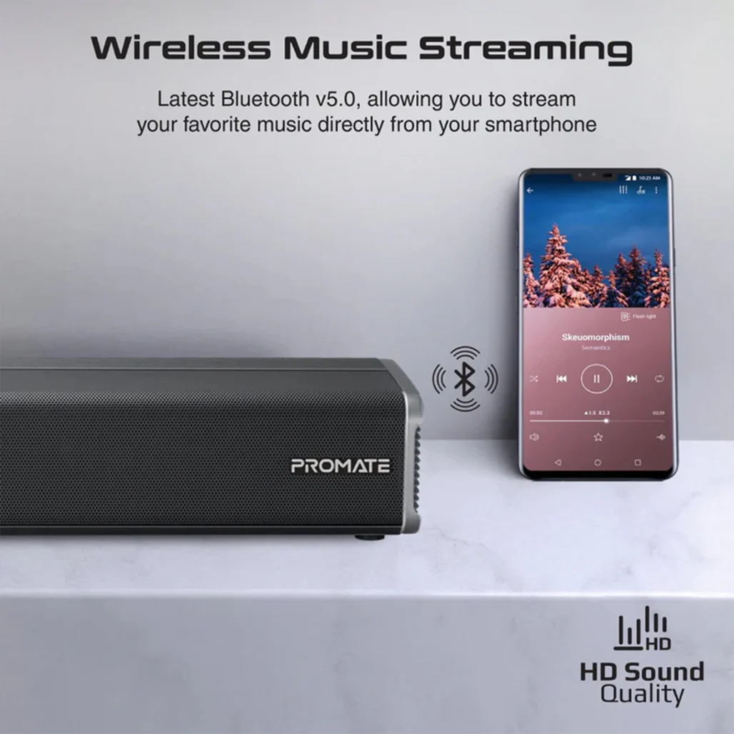 Promate CastBar-60 - 60W Ultra-Slim Soundbar with Built-in Subwoofer - Image 3