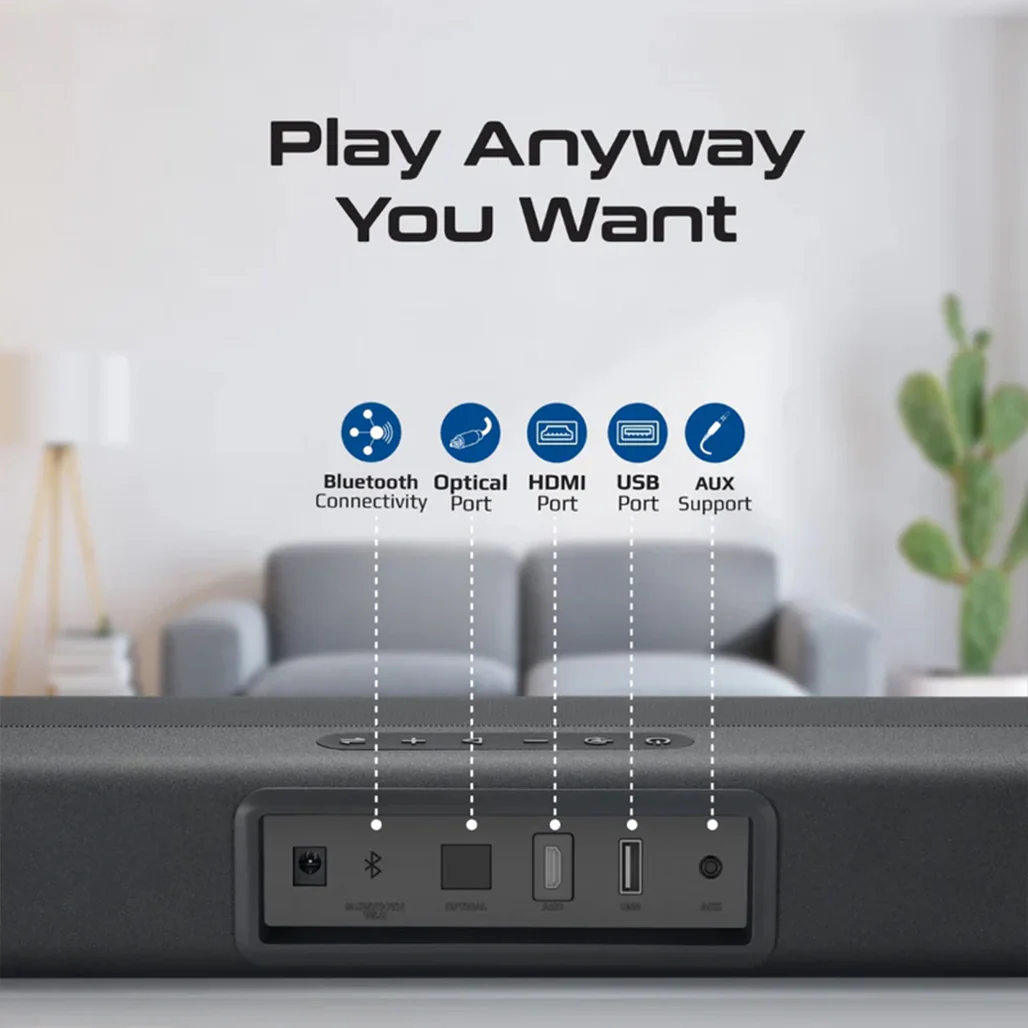 Promate CastBar-60 - 60W Ultra-Slim Soundbar with Built-in Subwoofer - Image 4