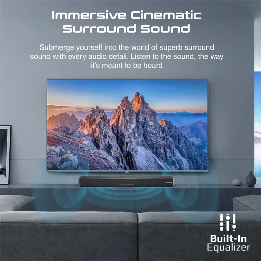 Promate CastBar-60 - 60W Ultra-Slim Soundbar with Built-in Subwoofer - Image 9