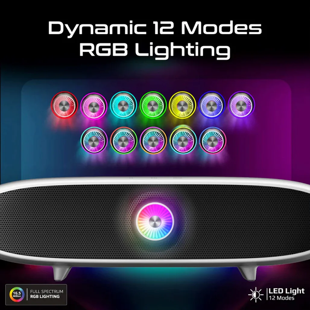 Promate Delta-X - 20W BassBoost™ Quad Speaker Wireless RGB Soundbar - Image 5