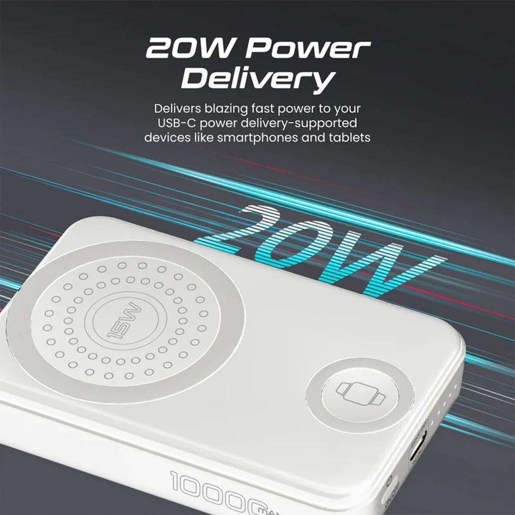 Promate PowerMag-Trio - SuperCharge MagSafe Compatible & Apple Watch Wireless Charging Power Bank - Image 5