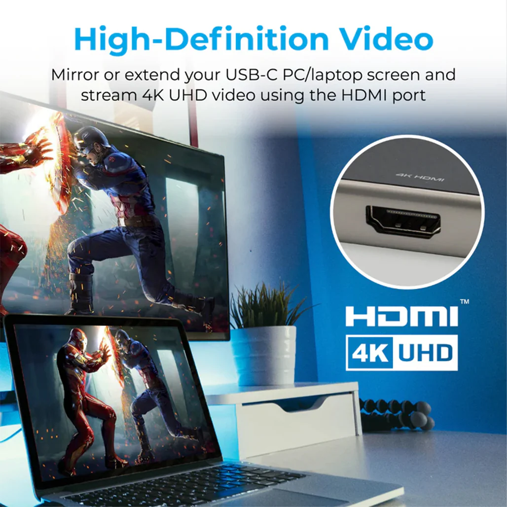 Promate PrimeHub-Go | 9-in-1 Multiport USB-C Hub with 100W Power Delivery, 4K HDMI, Ethernet, and More - Image 5