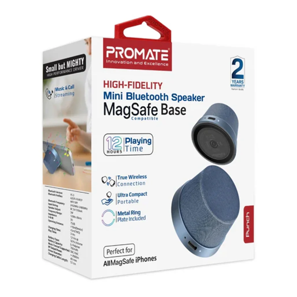 Promate Punch Mini - Bluetooth Speaker with MagSafe Compatibility - Image 2