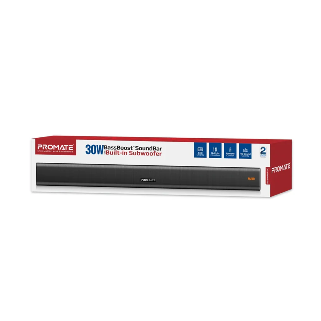 Promate StreamBar-30 - 30W BassBoost™ SoundBar with Subwoofer - Image 2