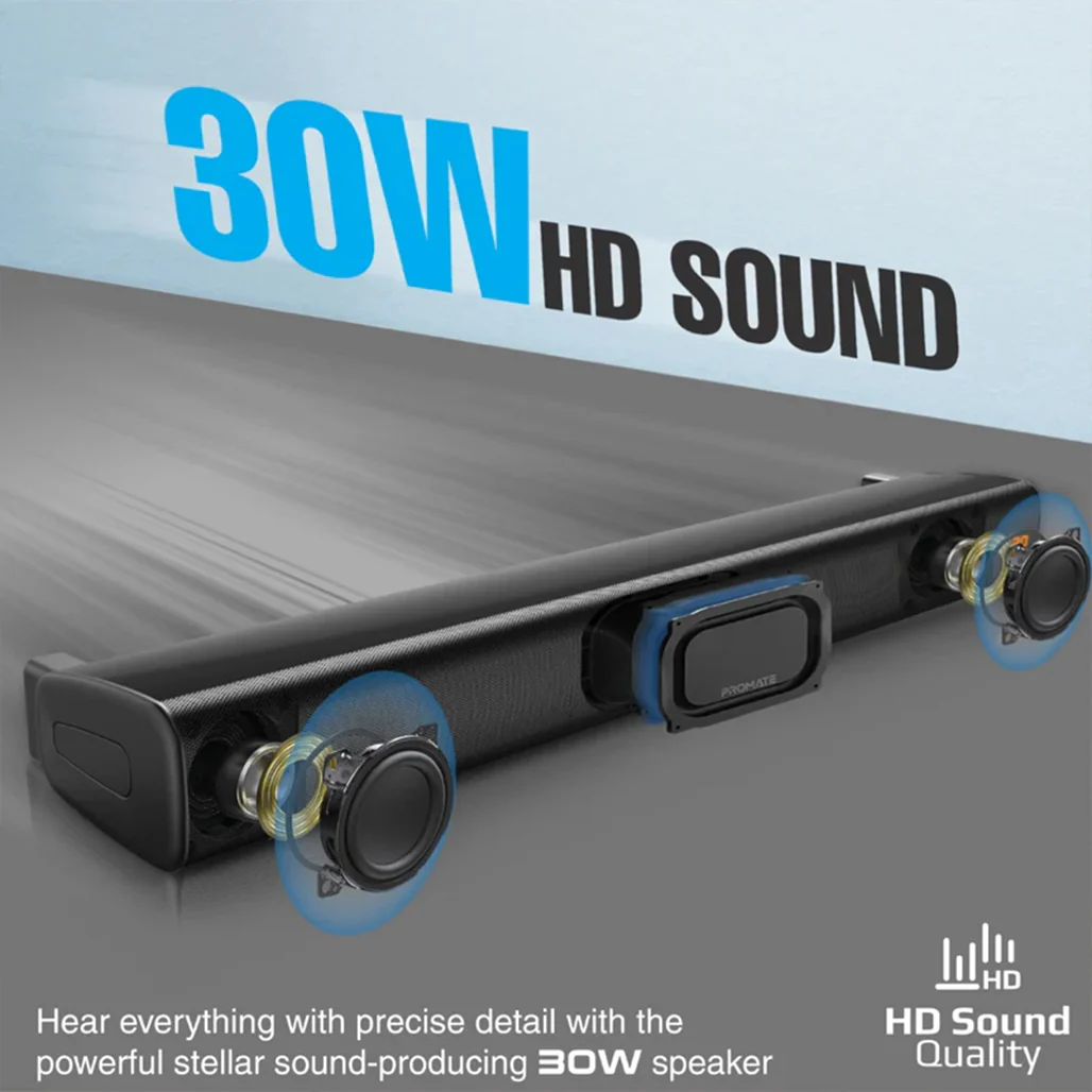 Promate StreamBar-30 - 30W BassBoost™ SoundBar with Subwoofer - Image 4