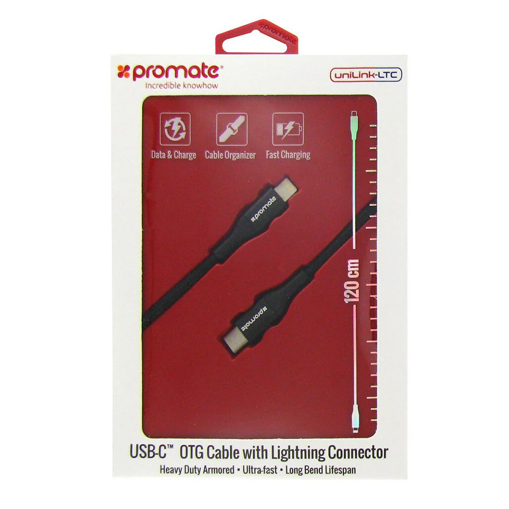 Promate USB-C OTG Cable with lightning connector - Image 2
