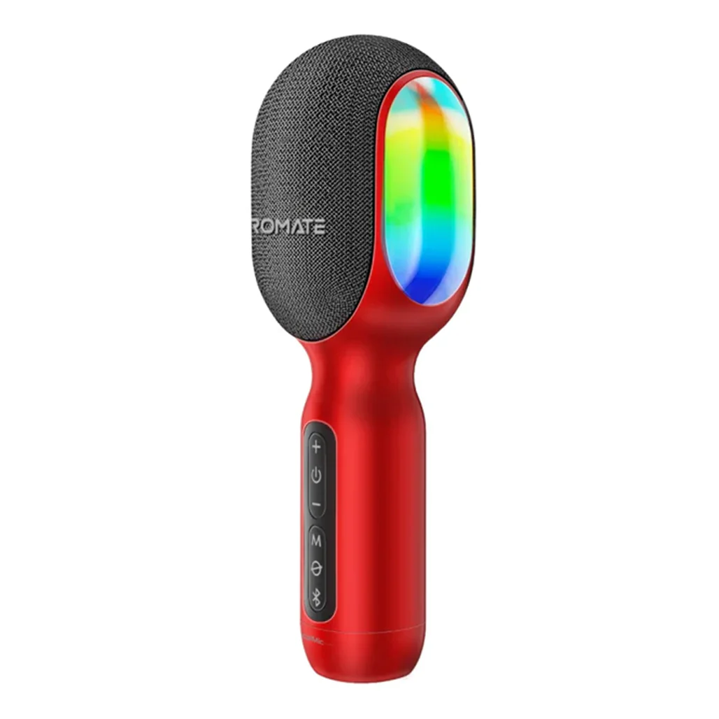 Promate VocalMic 5-in-1 Wireless Karaoke Microphone & Speaker - Red