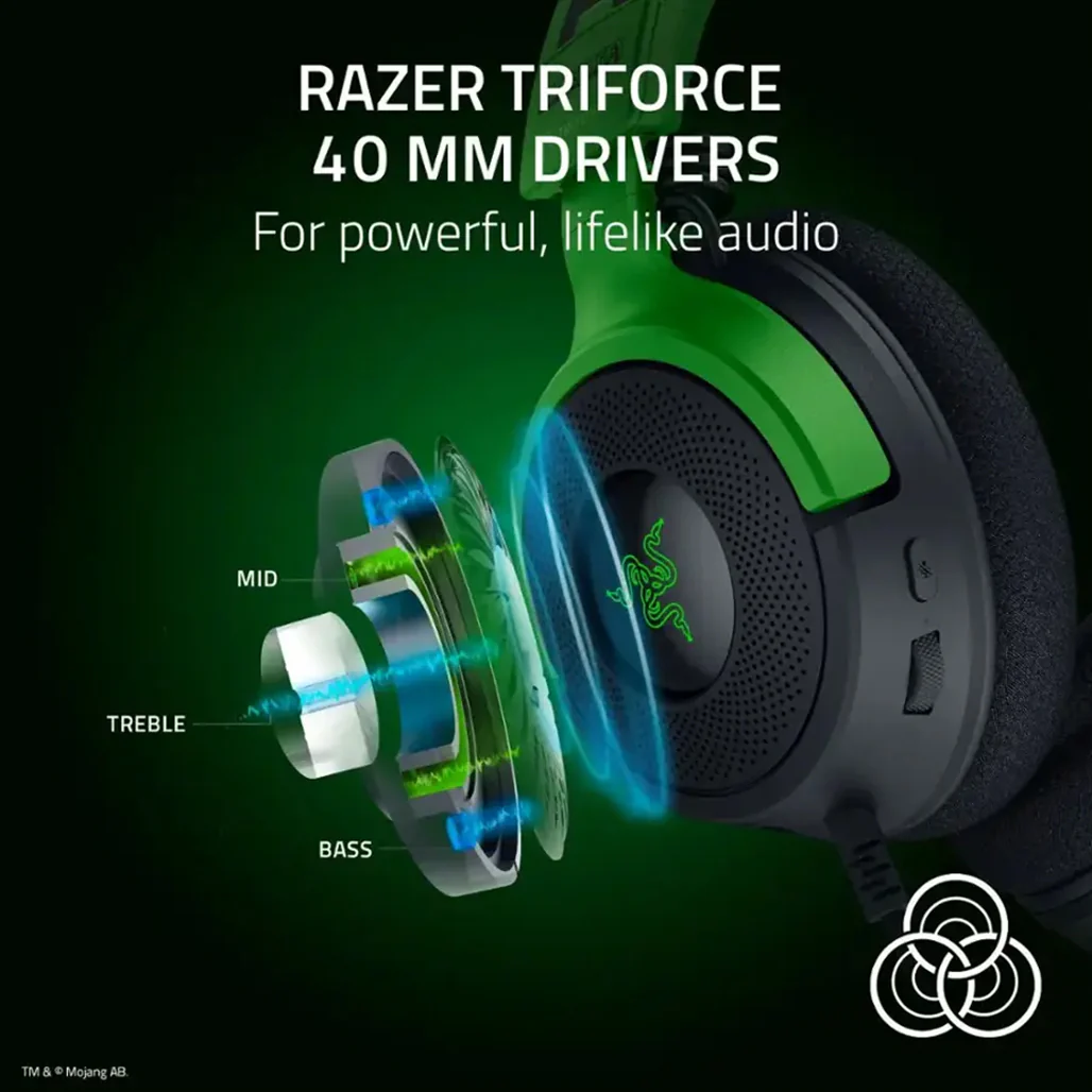 Razer Kraken V4 X Minecraft Edition Wired Gaming Headset with RGB - Image 5