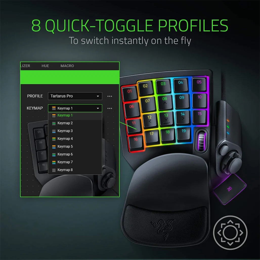Razer Tartarus Pro – Analog Optical Switch Keypad with 32 Programmable Keys | Black - Image 7
