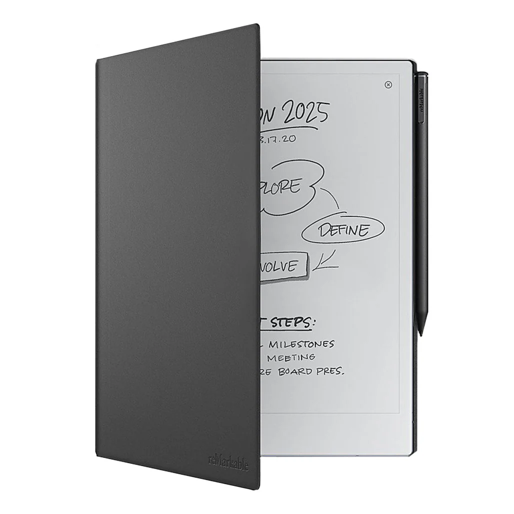 reMarkable 2 Book Folio Cover - Premium Black Leather Protection - Image 2