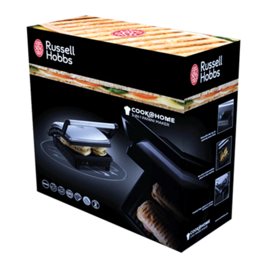 Russell Hobbs Cook at Home 3-in-1 Panini Maker, Grill & Open Griddle - Image 4