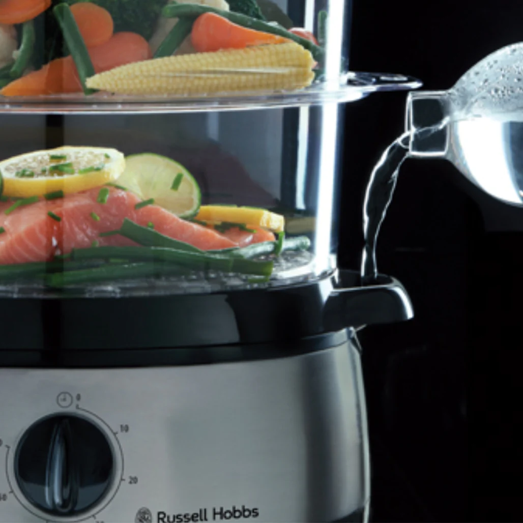 Russell Hobbs Cook at Home Food Steamer – 3 Tier Electric Steamer - Image 2