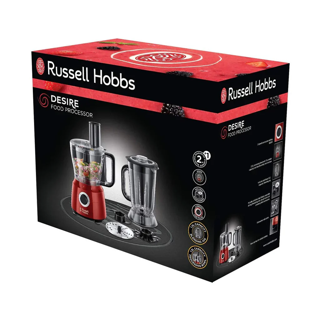 Russell Hobbs Desire 600W Food Processor with 1.5L Bowl and 1.5L Blending Jug - Image 4