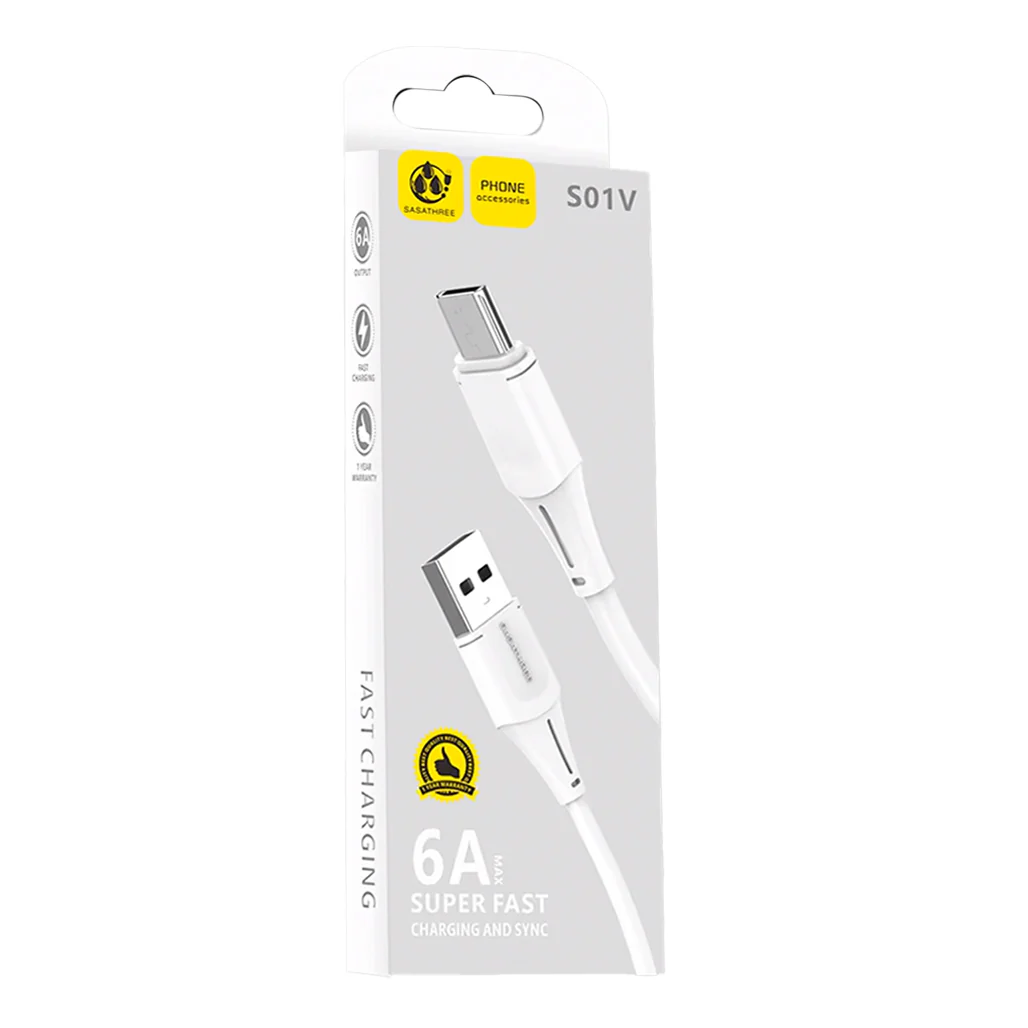 SASATHREE 6A S01V Micro USB Fast Charging Cable – Durable, High-Speed Data Sync Cord for Android Devices - Image 2