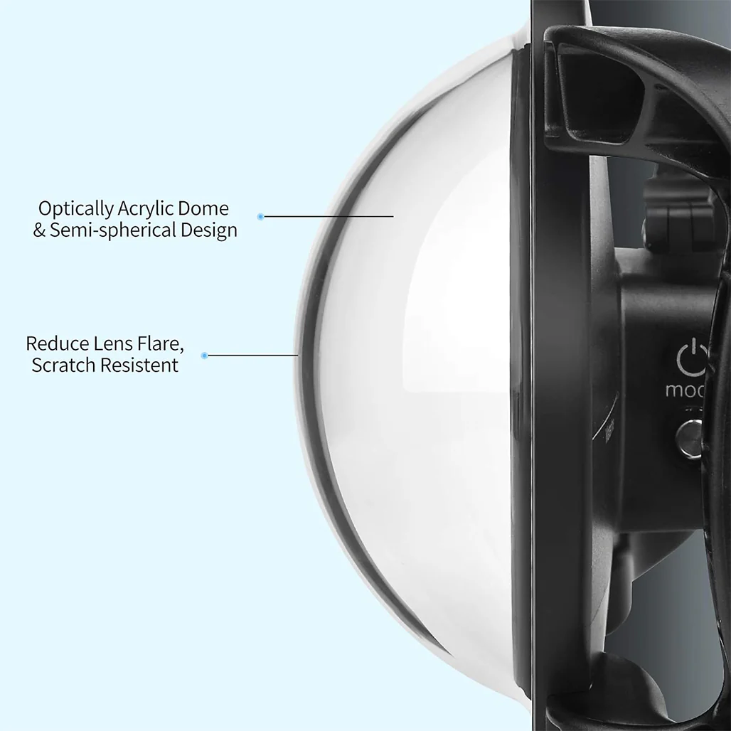 SHOOT Dome Port for GoPro Hero 13/12/11/10/9 Black – Waterproof Over Under Dome Housing with Dual Handle Stabilizer, Anti-Scratch Acrylic Lens, and Floating Grip for Underwater Photography & Video - Image 4