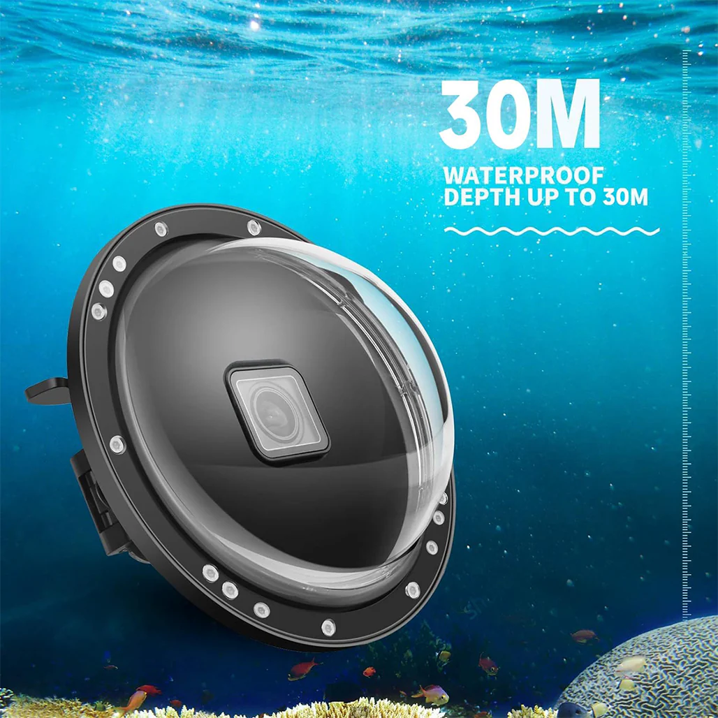 SHOOT Dome Port for GoPro Hero 13/12/11/10/9 Black – Waterproof Over Under Dome Housing with Dual Handle Stabilizer, Anti-Scratch Acrylic Lens, and Floating Grip for Underwater Photography & Video - Image 5