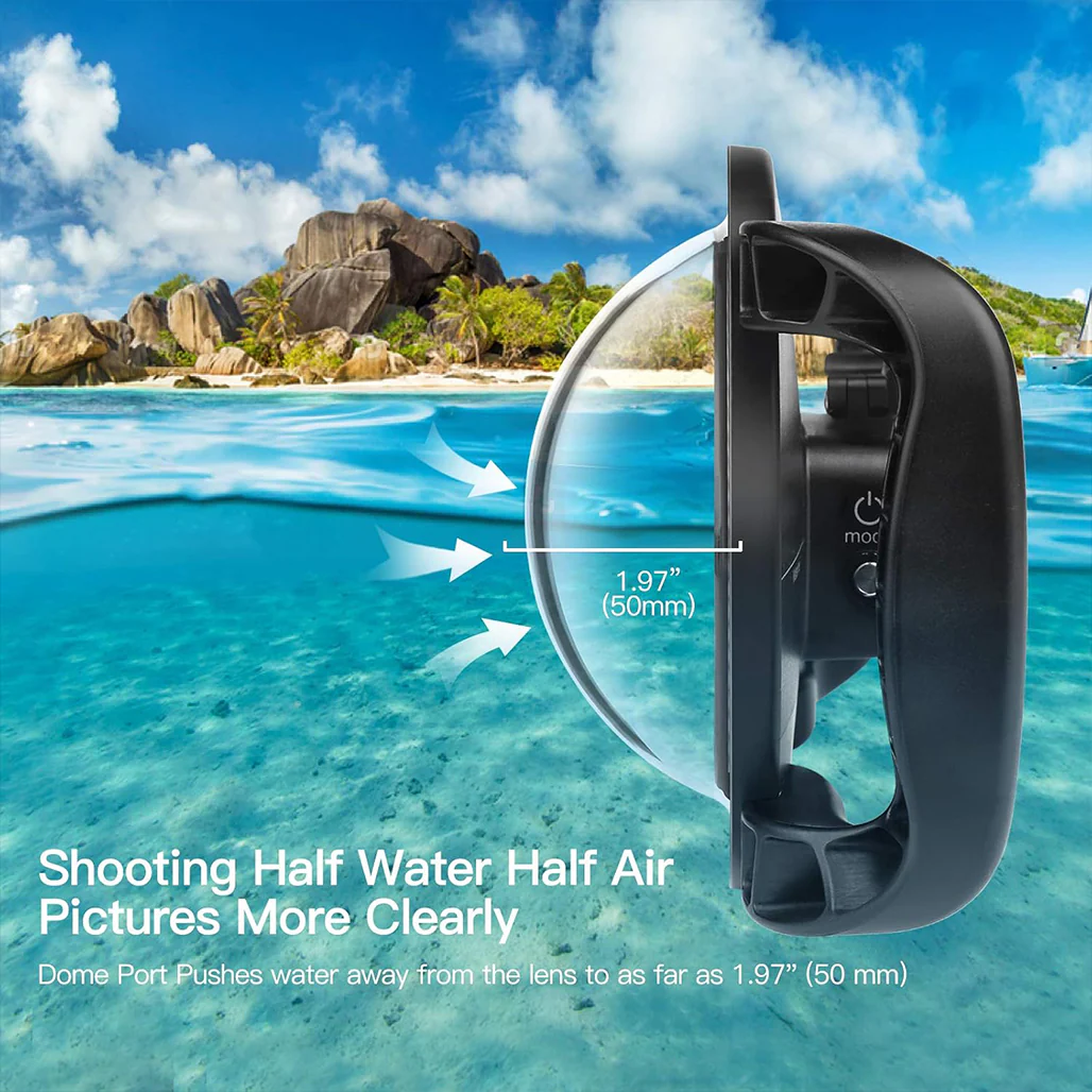 SHOOT Dome Port for GoPro Hero 13/12/11/10/9 Black – Waterproof Over Under Dome Housing with Dual Handle Stabilizer, Anti-Scratch Acrylic Lens, and Floating Grip for Underwater Photography & Video - Image 8