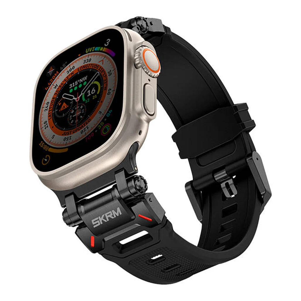 Skinarma Watch Band, TITON Ultra Custom-designed Stainless Steel Strap for Apple Watch 49mm | 45mm | 44mm (Black) - Image 2