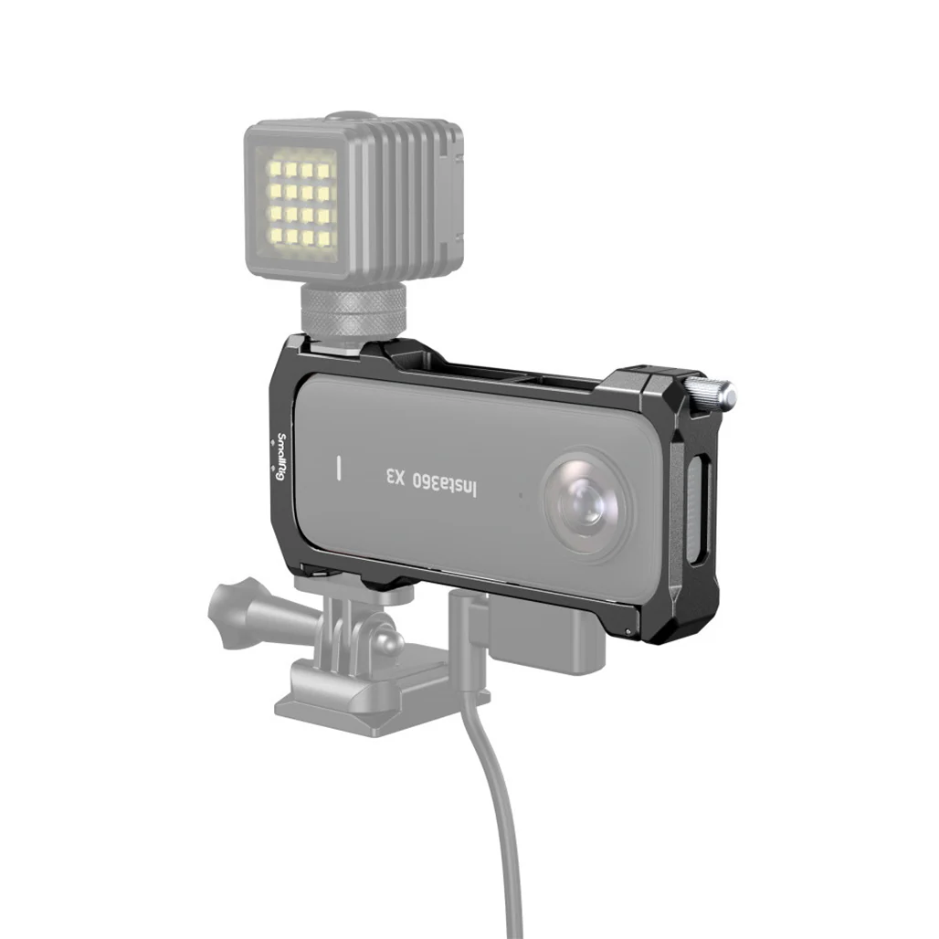 SmallRig Frame for Insta360 X3 | 4088B | Protective Frame with Cold Shoes, Folding Fingers, and Silicone Lens Cap - Image 4