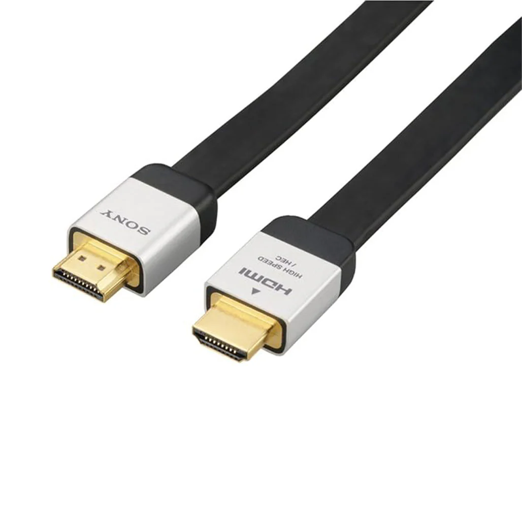 Sony DLC-HE20HF Flat High-Speed HDMI Cable - 2m, Supports 1080P, 3D/4K, ARC & Ethernet
