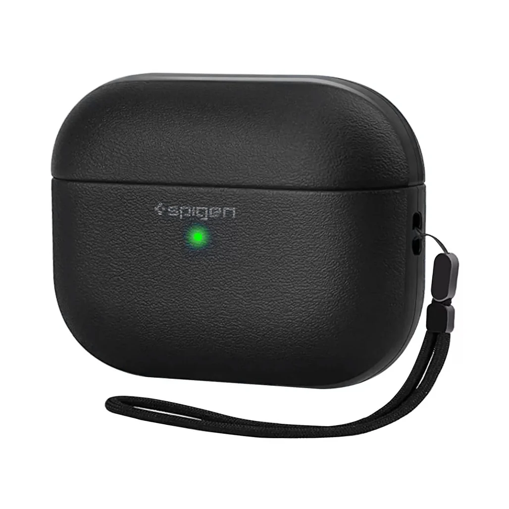 Spigen Leather Armor Case for AirPods 4 - Stylish, Shockproof Protection with Lanyard