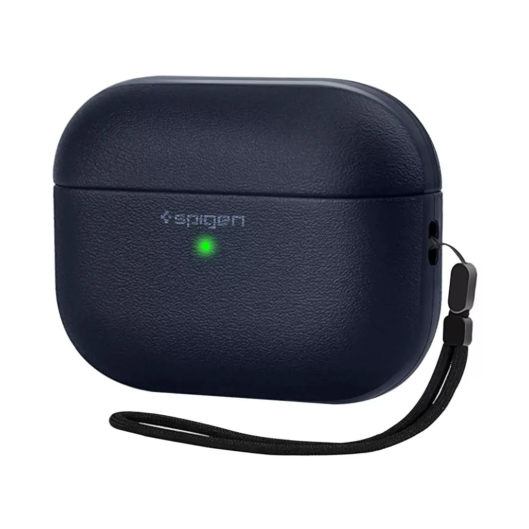 Spigen Leather Armor Case for AirPods 4 - Stylish, Shockproof Protection with Lanyard - Image 2