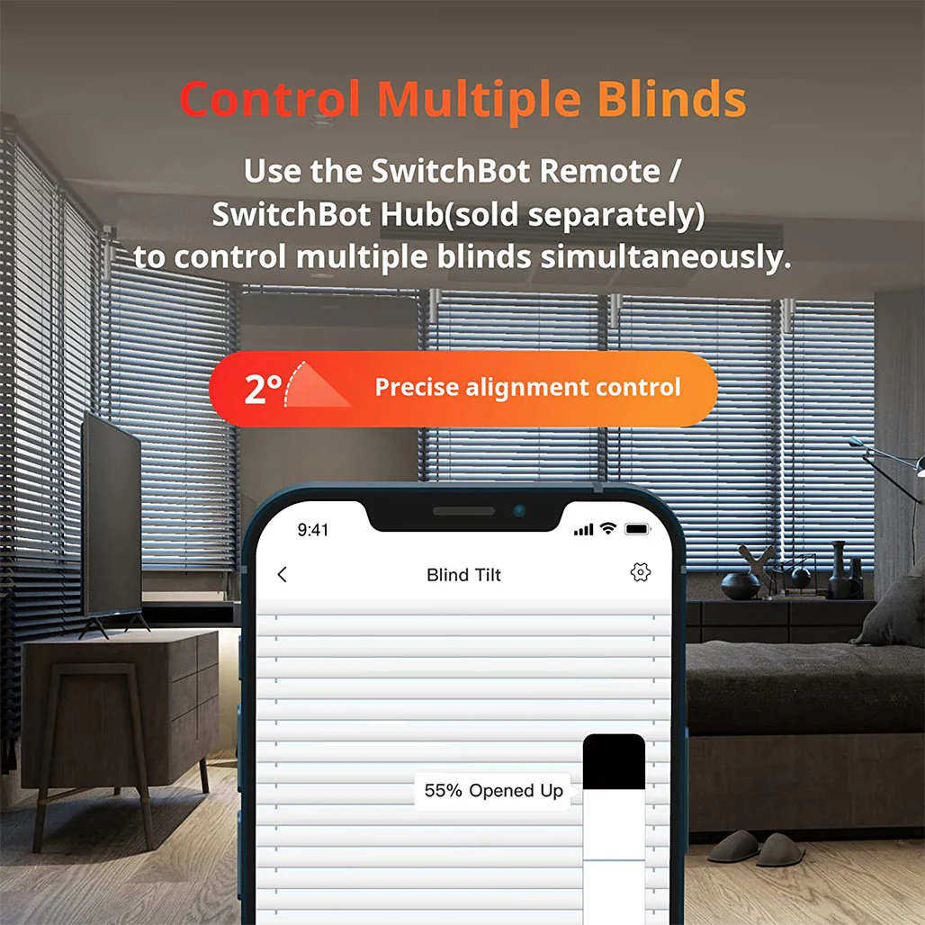 SwitchBot Blind Tilt with Solar Panel | Smart Blind Controller with 2000mAh Solar Power - Image 4
